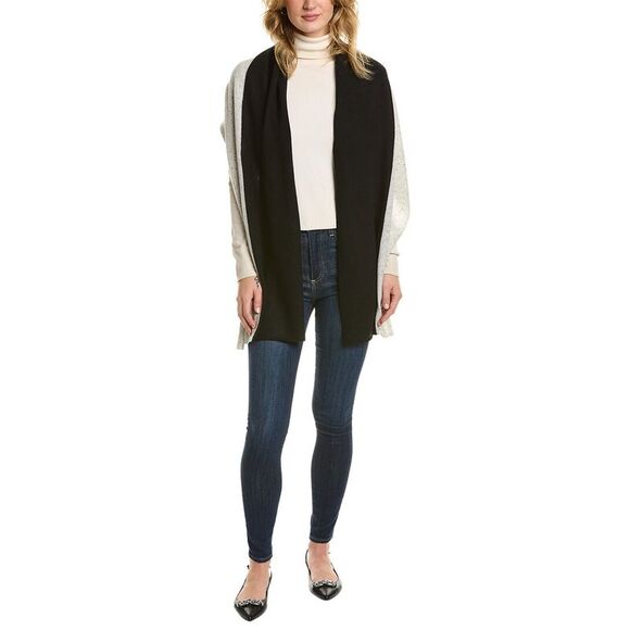 In2 By Incashmere Basic Two-Tone Cashmere Wrap, Grey - Picture 1 of 3